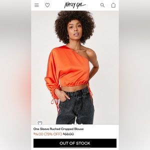 Nasty Gal Orange One Shoulder Top